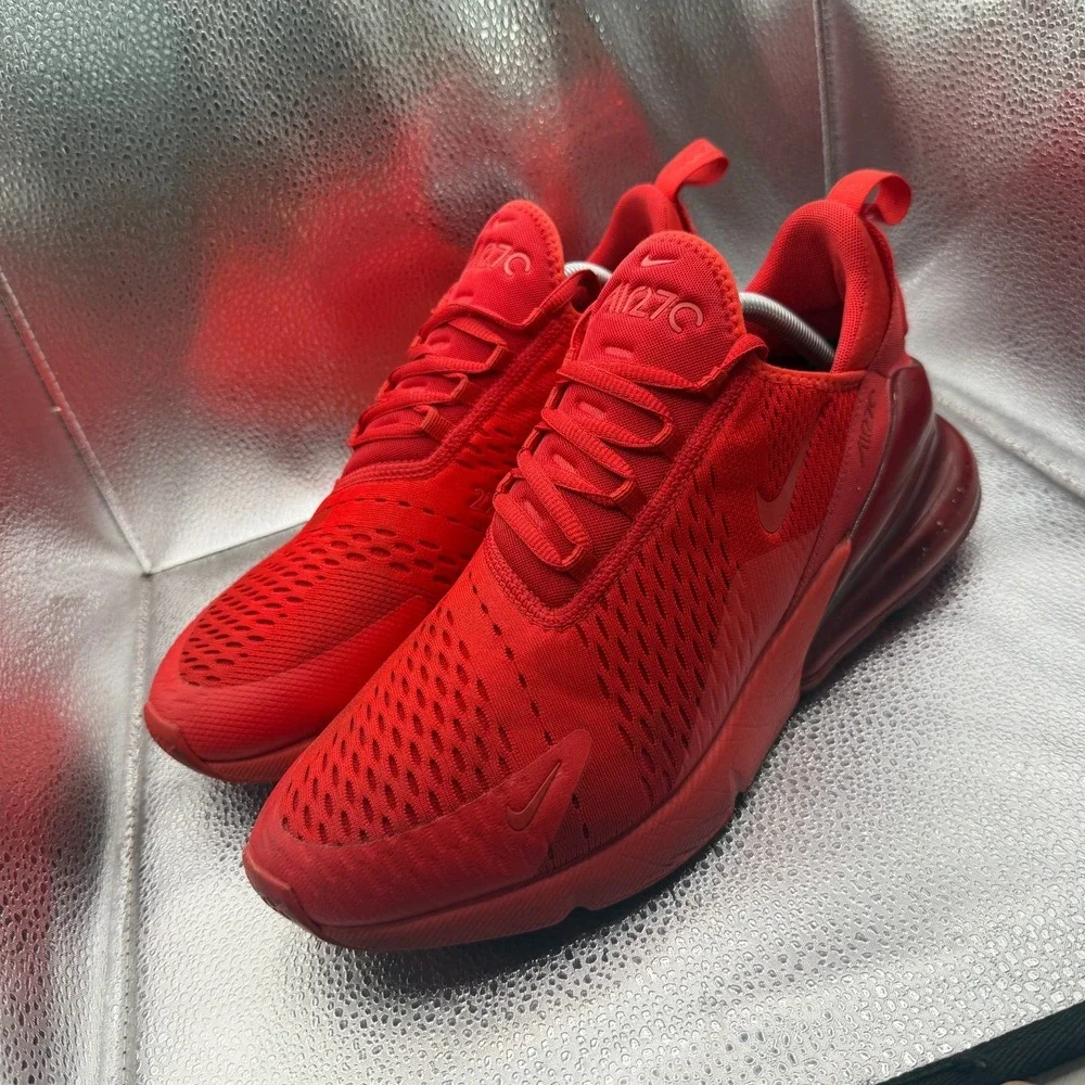 Size 11 Nike Air Max 270 University Red Mens‎ Lace-Up Running Shoes CV7544-600